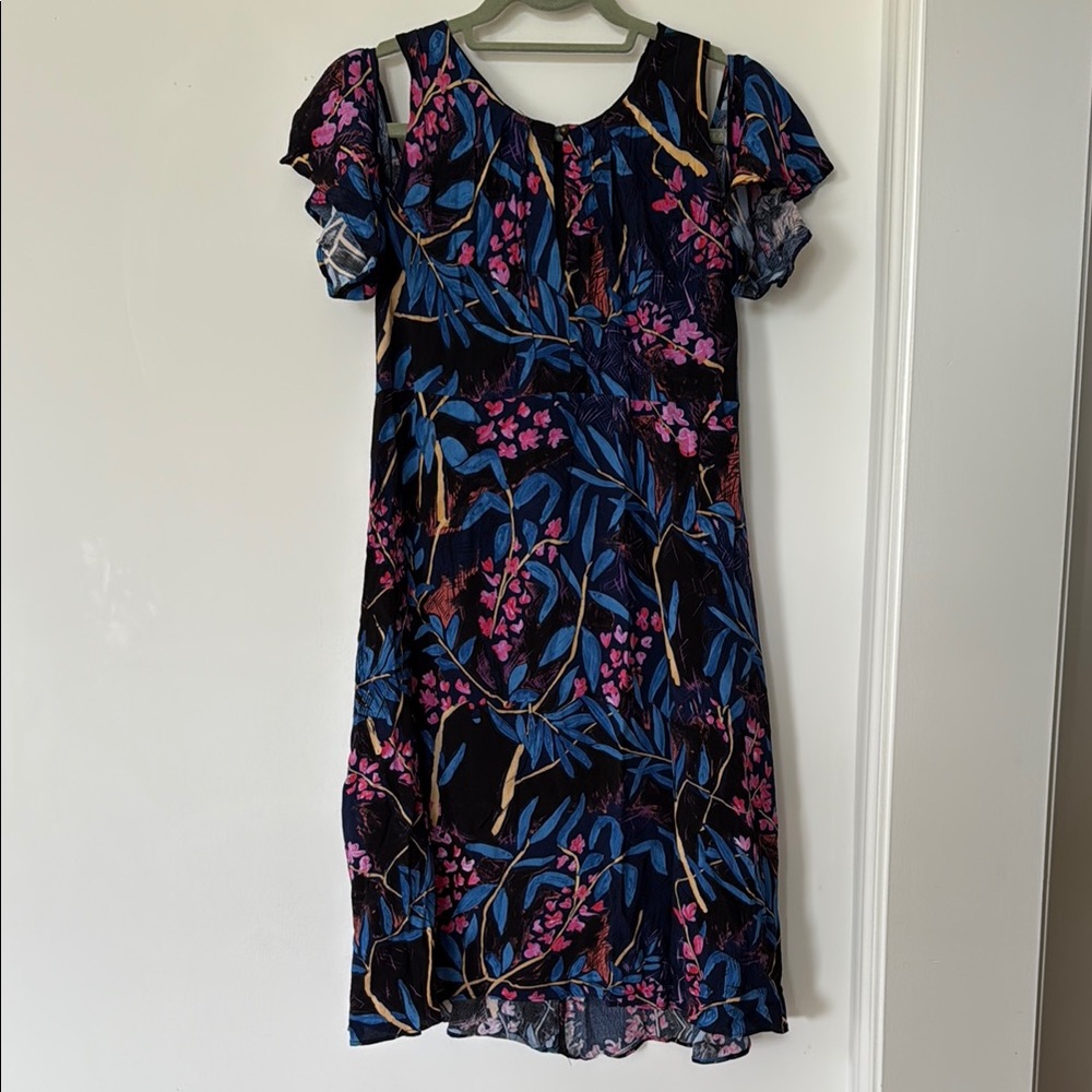 Anthropologie Maeve Floral Print Dress with Ruffle Sleeves